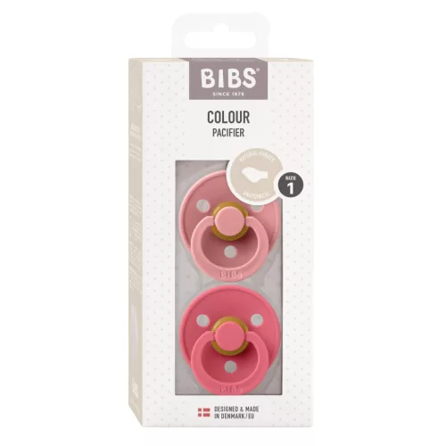 BIBS Colour 2-es szett, anatómiai cumifej, (Tearózsa/Korall), 0-6 hó
