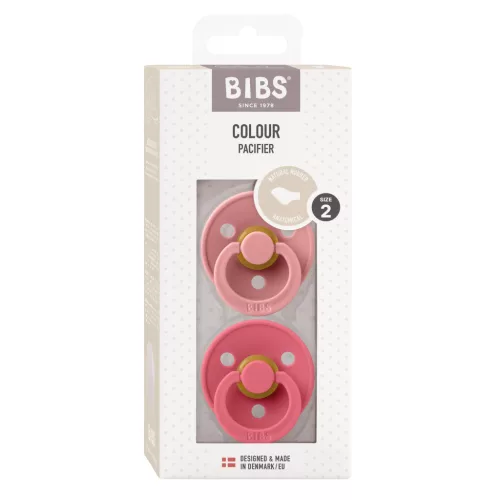 BIBS Colour 2-es szett, anatómiai cumifej, (Tearózsa/Korall), 6-36 hó
