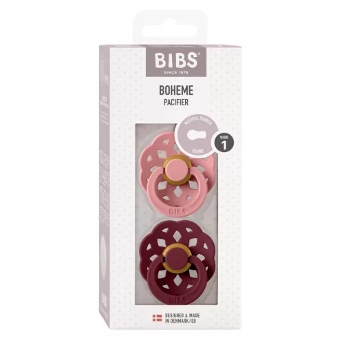 BIBS Boheme cumi 2-es szett, (Tearózsa/Bodzabogyó), 0-6 hó