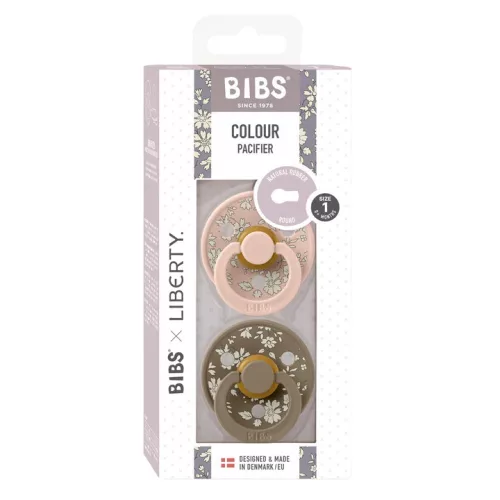 BIBS X Liberty 2-es Cumi szett, Colour, Capel, Púderrózsaszín Mix, 0-6 hó