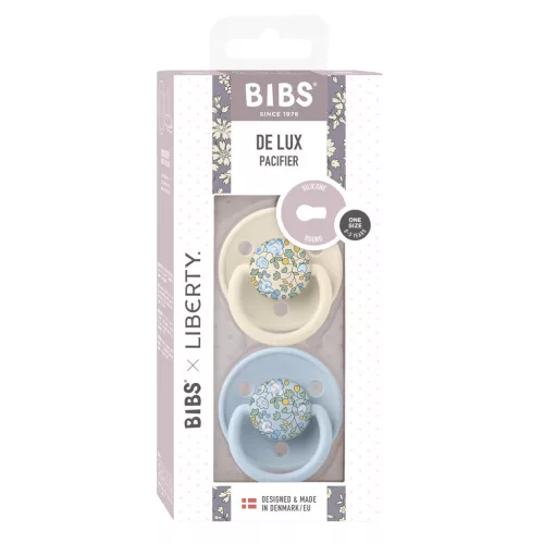 BIBS X Liberty 2-es Cumi szett, De Lux, Eloise, Pasztellkék Mix, egyméret