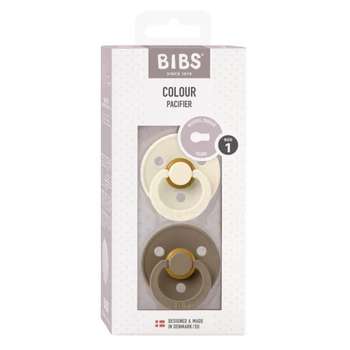 BIBS Colour 2-es szett, (Krémfehér/Tölgy), 0-6 hó