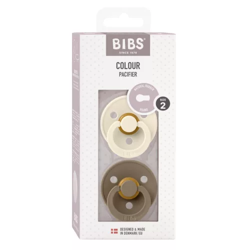 BIBS Colour 2-es szett, (Krémfehér/Tölgy), 6-18 hó