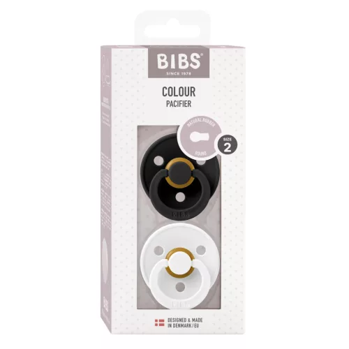 BIBS Colour 2-es szett, (Fekete/Hófehér), 6-18 hó