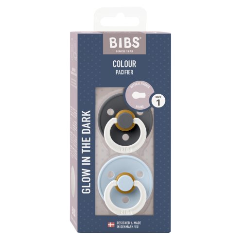 BIBS Colour 2-es szett, (Esti grafit/Esti pasztellkék), 0-6 hó