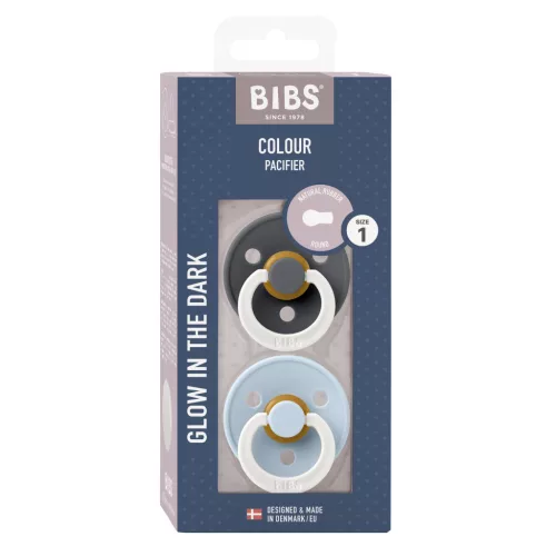BIBS Colour 2-es szett, (Esti grafit/Esti pasztellkék), 0-6 hó