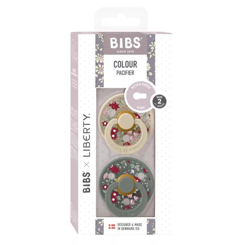 BIBS X Liberty 2-es Cumi szett, Colour, Kamilla, Fenyőzöld Mix, 6-18 hó