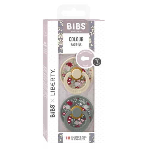BIBS X Liberty 2-es Cumi szett, Colour, Kamilla, Fenyőzöld Mix, 0-6 hó