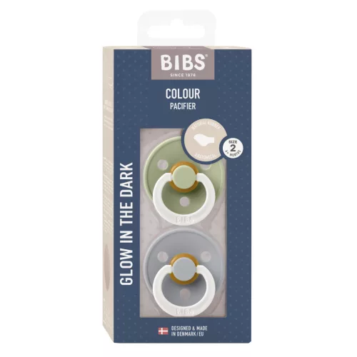 BIBS Colour 2-es szett, anatómiai cumifej, (Esti zsálya/Esti delfin), 6-36 hó