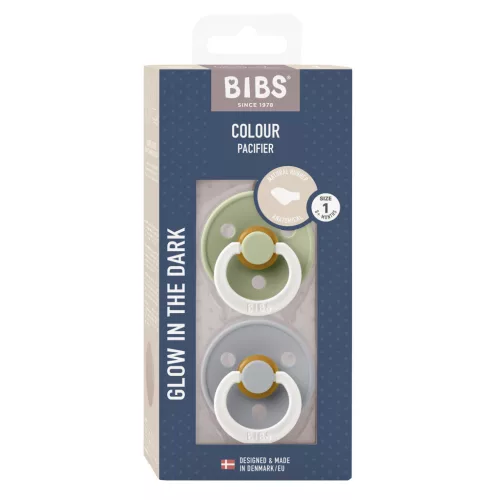 BIBS Colour 2-es szett, anatómiai cumifej, (Esti zsálya/Esti delfin), 0-6 hó