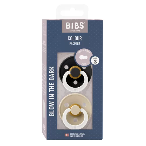 BIBS Colour 2-es szett, (Esti fekete/Esti vanília), 18-36 hó