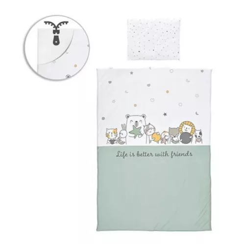 Lorelli 5 részes ágynemű garnitúra - Happy Friends Mint