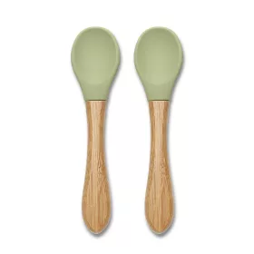   Lorelli Szilikon kanalak bambusz nyéllel, 2 db - fresh green