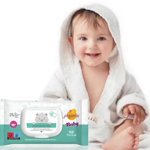 JimJams Baby nedves popsitörlőkendő, illatmentes, 52 db