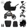 Lorelli Bianca 3az1-ben újszülött babakocsi Lorelli Aria Luxe hordozóval - Black (2 doboz)