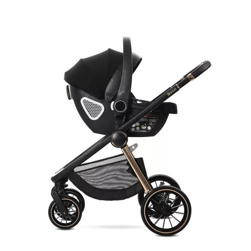 Lorelli Bianca 3az1-ben újszülött babakocsi Lorelli Aria Luxe hordozóval - Black (2 doboz)