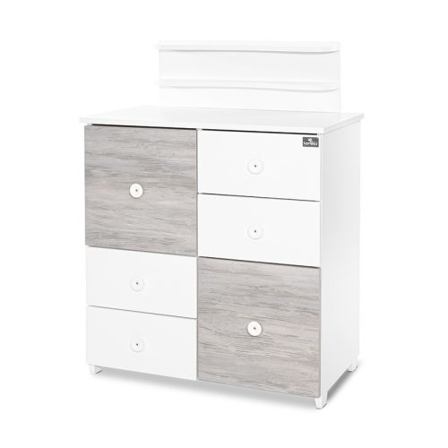 Lorelli Cupboard pelenkázó komód - White & Artwood ÚJ