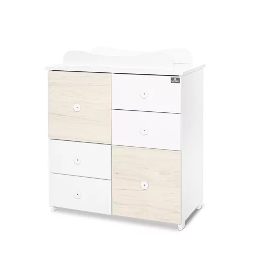 Lorelli Cupboard pelenkázó komód - White & Light Oak ÚJ