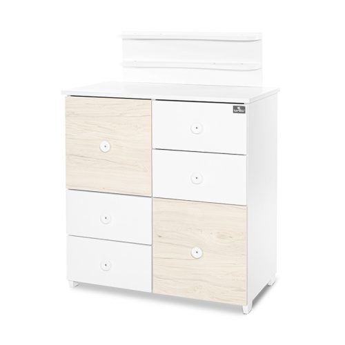 Lorelli Cupboard pelenkázó komód - White & Light Oak ÚJ