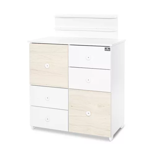Lorelli Cupboard pelenkázó komód - White & Light Oak ÚJ