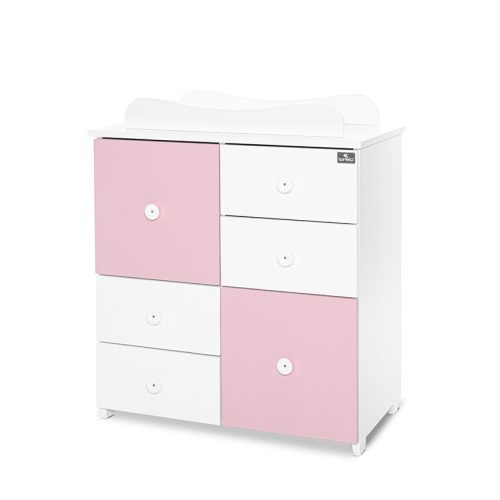 Lorelli Cupboard pelenkázó komód - White & Orchid Pink ÚJ