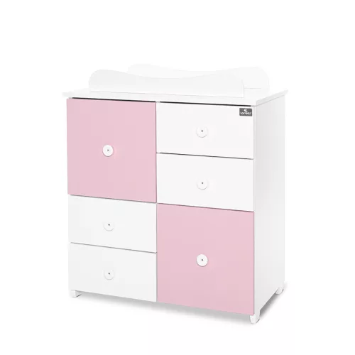 Lorelli Cupboard pelenkázó komód - White & Orchid Pink ÚJ
