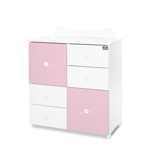 Lorelli Cupboard pelenkázó komód - White & Orchid Pink ÚJ