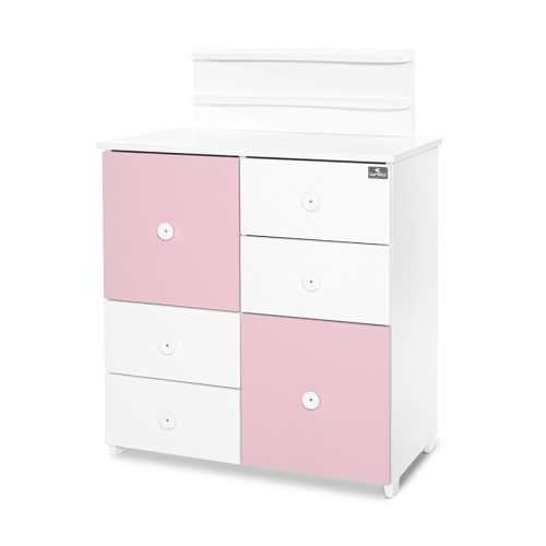 Lorelli Cupboard pelenkázó komód - White & Orchid Pink ÚJ