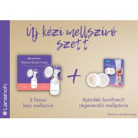   Lansinoh 2 fázisú kézi mellszívó + ajándék Soothies® regeneráló mellpárna szett