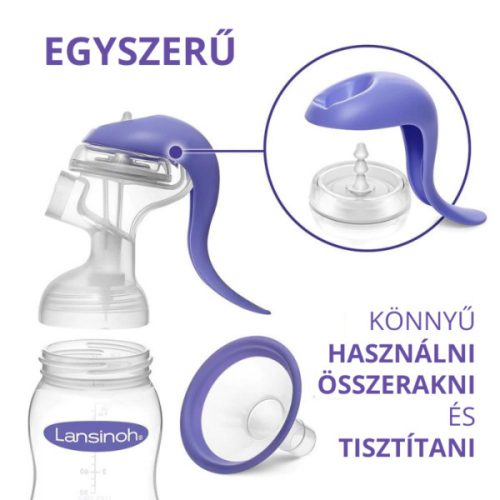 Lansinoh 2 fázisú kézi mellszívó + ajándék Soothies® regeneráló mellpárna szett