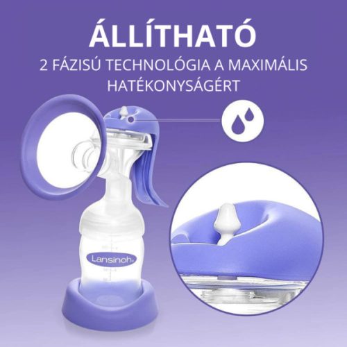 Lansinoh 2 fázisú kézi mellszívó + ajándék Soothies® regeneráló mellpárna szett