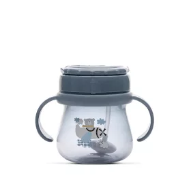 Baby Care szívószálas itató fogantyúval 250ml - Blue