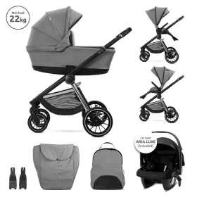   Lorelli Bianca 3az1-ben újszülött babakocsi Lorelli Aria Luxe hordozóval - Grey (2 doboz)