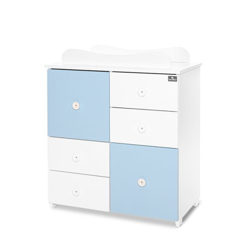 Lorelli Cupboard pelenkázó komód - White & Baby Blue ÚJ