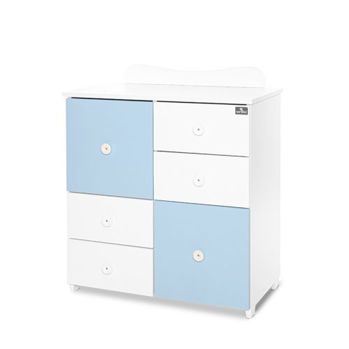 Lorelli Cupboard pelenkázó komód - White & Baby Blue ÚJ