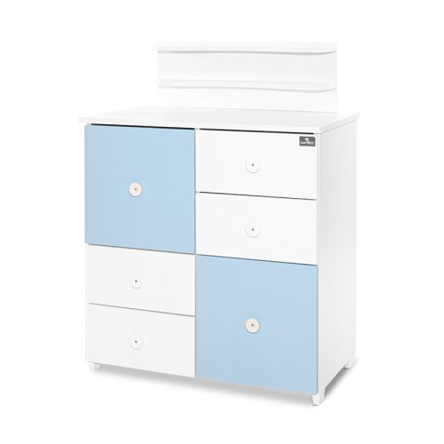 Lorelli Cupboard pelenkázó komód - White & Baby Blue ÚJ