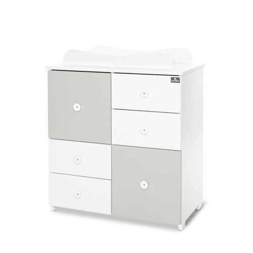 Lorelli Cupboard pelenkázó komód - White & Milky Green ÚJ
