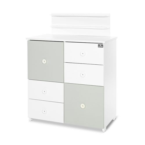 Lorelli Cupboard pelenkázó komód - White & Milky Green ÚJ