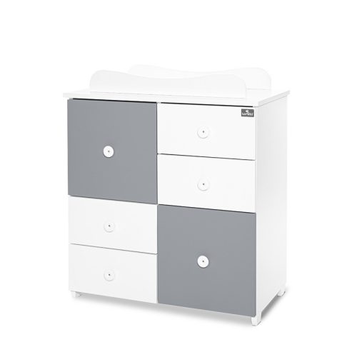 Lorelli Cupboard pelenkázó komód - White & Stone Grey ÚJ