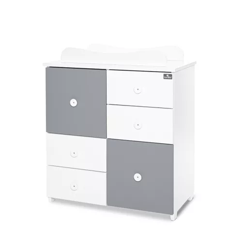 Lorelli Cupboard pelenkázó komód - White & Stone Grey ÚJ