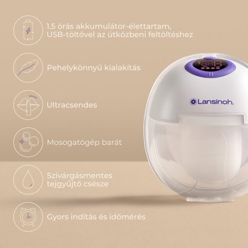 Lansinoh hordható mellszívó – 4 fázisú, egyes + AJÁNDÉK Soothies® regeneráló mellpárna szett