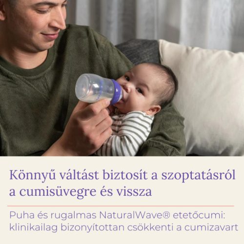 Lansinoh Cumisüveg közepes folyású etetőcumival + fedéllel, 240 ml