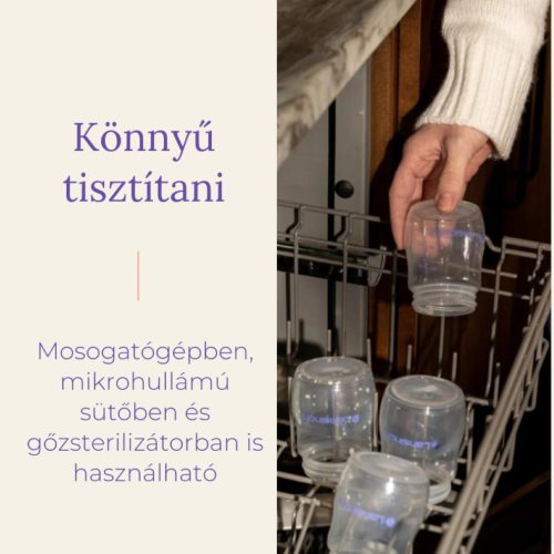Lansinoh Cumisüveg közepes folyású etetőcumival + fedéllel, 240 ml