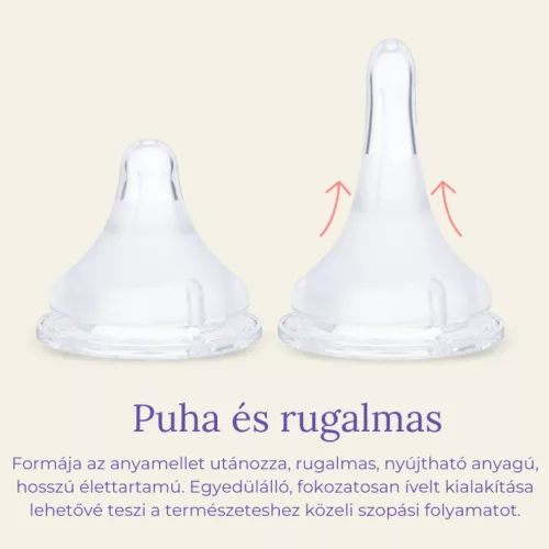 Lansinoh Cumisüveg közepes folyású etetőcumival + fedéllel, 240 ml