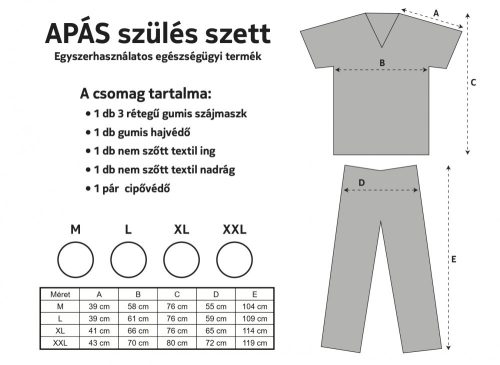 Apás szülészeti szett kék - XL