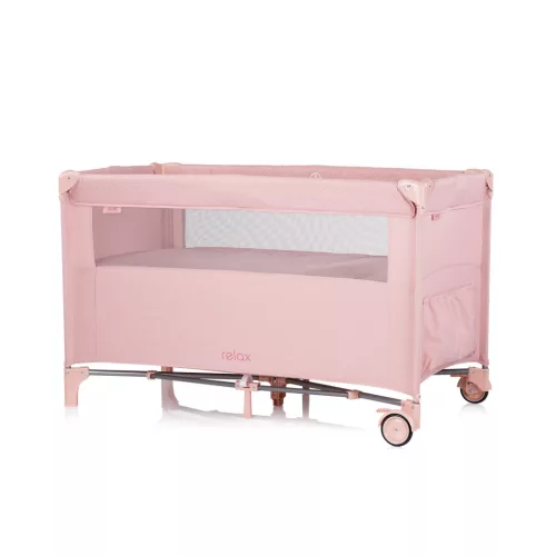 Chipolino Relax multifunkciós utazóágy - Pink Marshmellow Linen