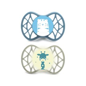   Nuvita Orthosoft Air55 2db-os cumi szett 0+ - Powder Blue/Sage Green - tigris/zsiráf 70642