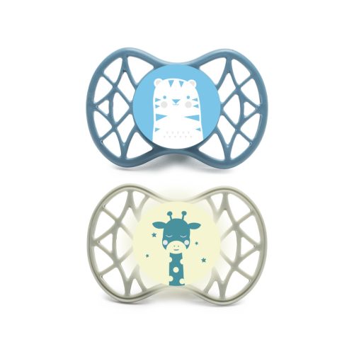Nuvita Orthosoft Air55 2db-os cumi szett 0+ - Powder Blue/Sage Green - tigris/zsiráf 70642