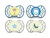 Nuvita Orthosoft Air55 4db-os cumi szett 0+ - Powder Blue/Sage Green - 70644 zsiráf, oroszlán, csillag, hold