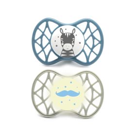   Nuvita Orthosoft Air55 2db-os cumi szett 6+ - Powder Blue/Sage Green - zebra/bajusz 70842